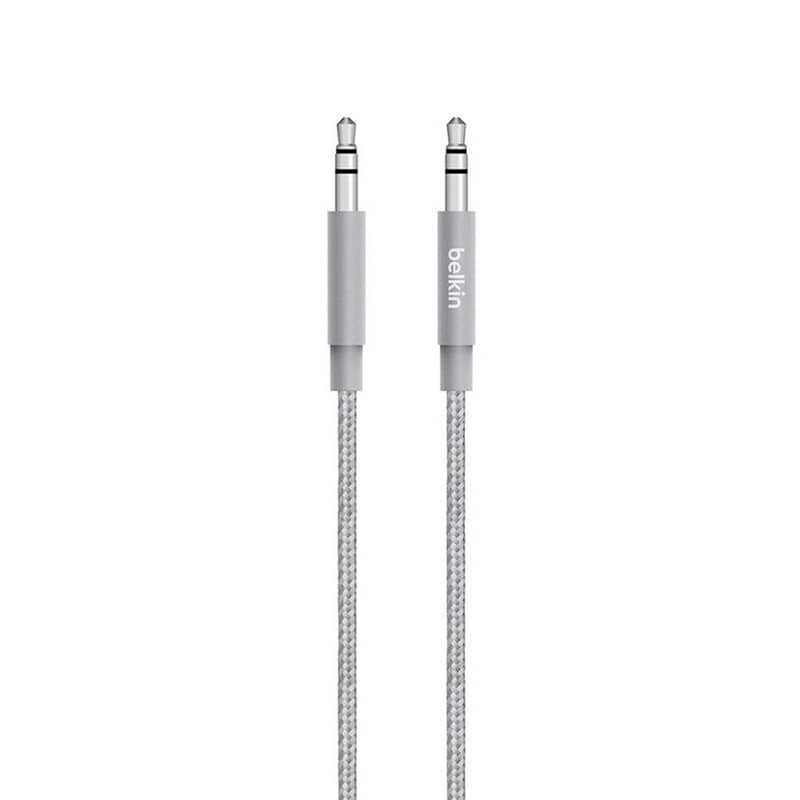 Câble Jack 3.5mm vers Jack 3.5mm Gris Metallic - BELKIN photo 1 Câble Jack 3.5mm vers Jack 3.5mm Gris Metallic - BELKIN photo 1