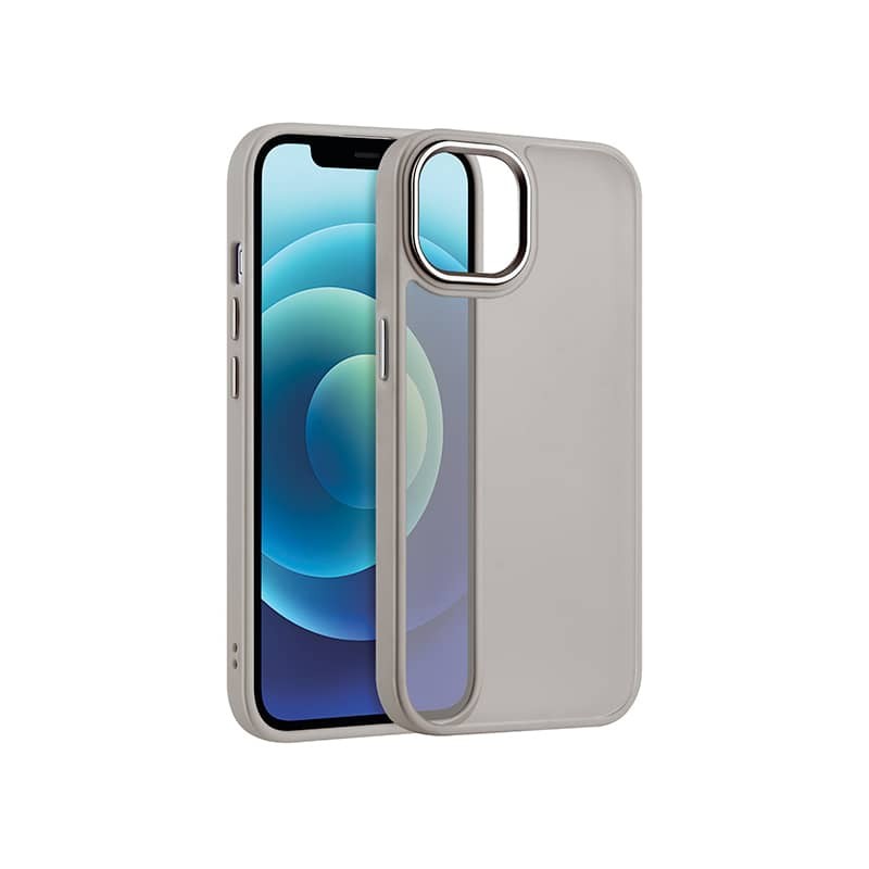 Housse effet satin mat transparent Titane Gris - iPhone 14 photo 1 Housse effet satin mat transparent Titane Gris - iPhone 14 photo 1