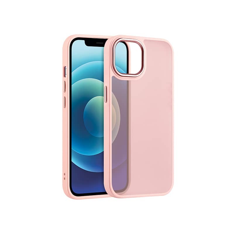 Housse effet satin mat transparent Rose - iPhone 14 photo 1 Housse effet satin mat transparent Rose - iPhone 14 photo 1